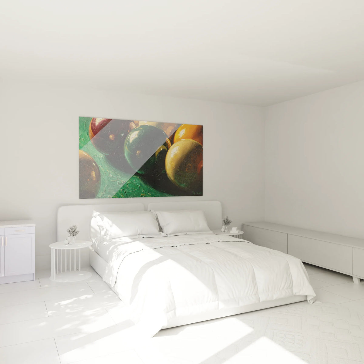 Tableau boules billard dans chambre moderne, décoration murale sport élégante
