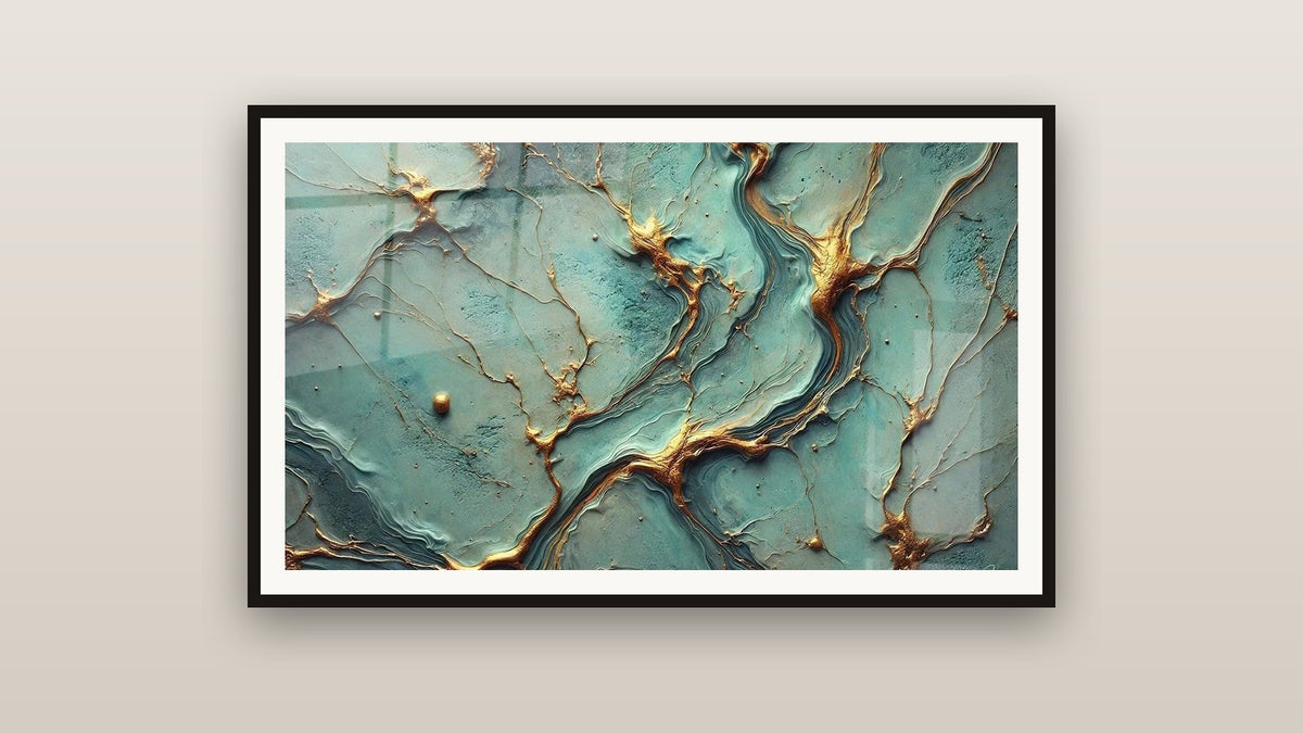 Tableau encadré sur un mur : Rivières d’Or
