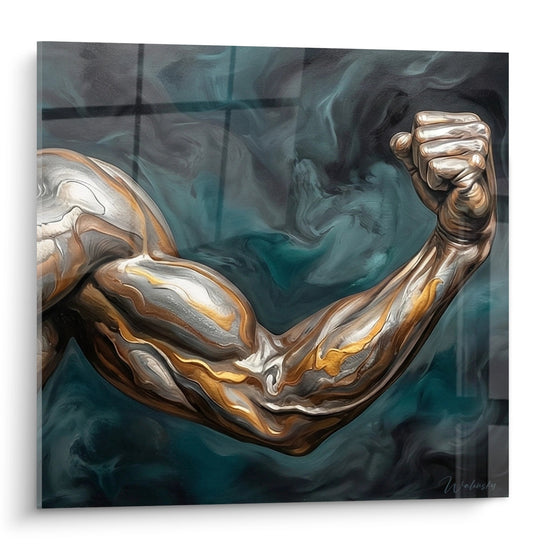 Tableau Bras Musclé Abstrait - Force Liquide - Edition Musculation