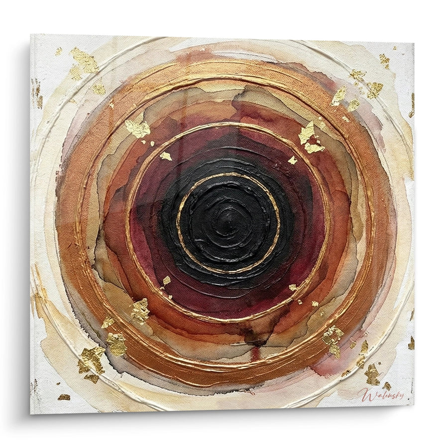 Tableau Spirale Abstraite - Tourbillon Doré - Edition Tir