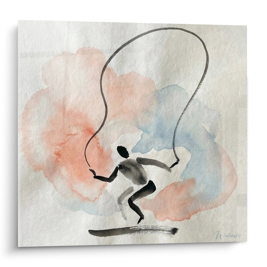 Tableau Figure Sautant à la Corde - Mouvement et Liberté - Edition Corde à sauter