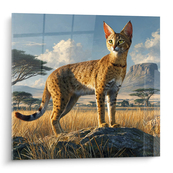 Tableau Chat Serengeti Savane Africaine - Majesté Sauvage - Edition chat Serengeti