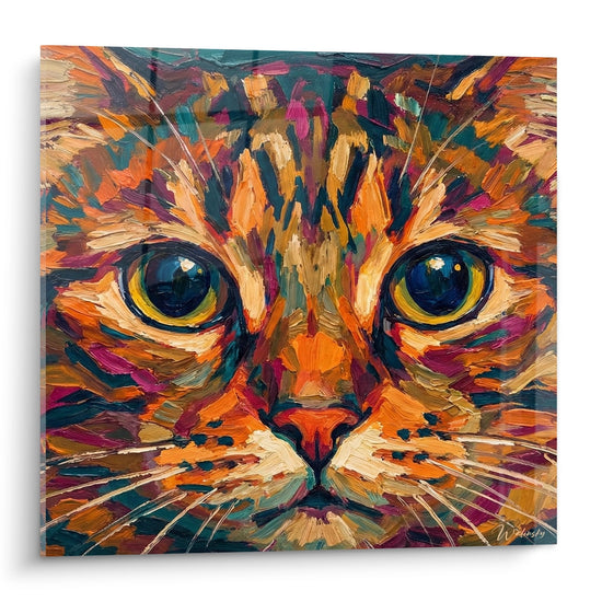 Tableau Chat Expressionniste - Regard Coloré - Edition chat Manx