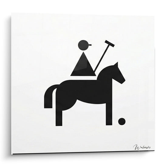 Tableau Cavalier Polo Géométrique - Élégance Minimaliste - Edition Polo