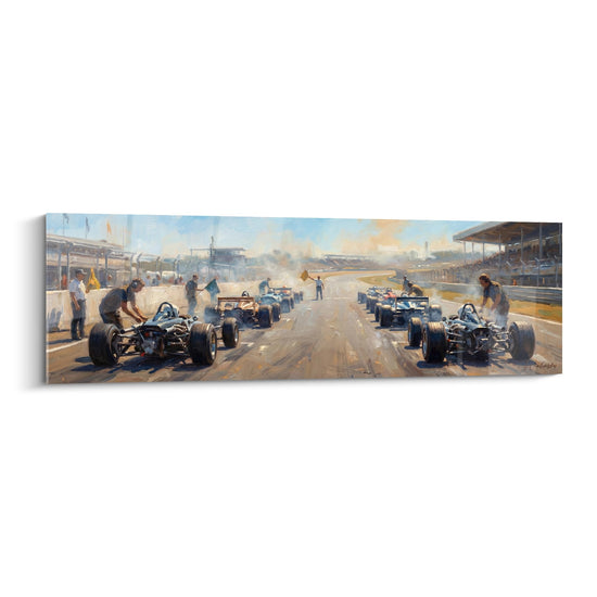 Tableau Paddock F1 Vintage - Préparatifs de Course - Edition Formule 1
