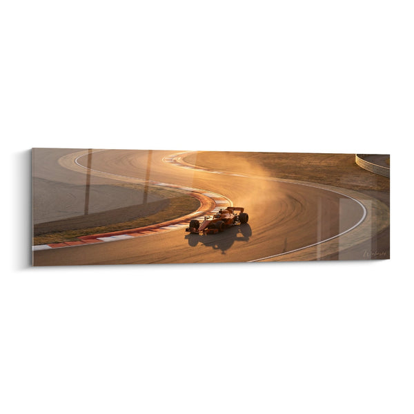 Tableau Formule 1 Coucher de Soleil - Virage Doré - Edition Formule 1