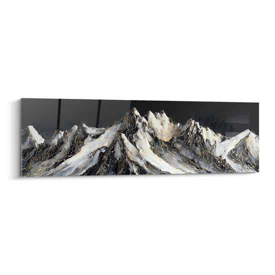 Tableau Montagne Panoramique - Sommets Dorés - Edition Le Mont Blanc