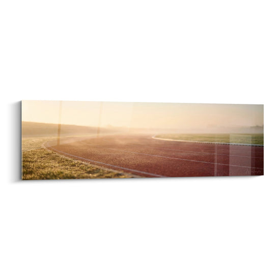 Tableau Piste d'Athlétisme au Coucher de Soleil - Lumière Dorée - Edition Athlétisme