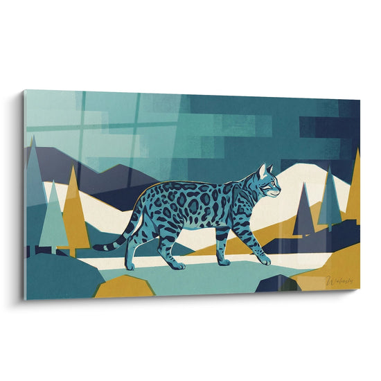 Tableau Chat Bengal Géométrique - Art Abstrait Moderne - Edition chat Bengal