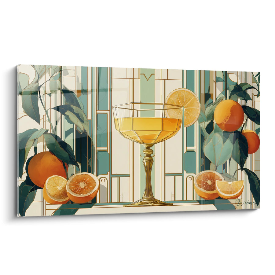Tableau Oranges et Cocktail - Élégance Art Déco - Edition Art déco