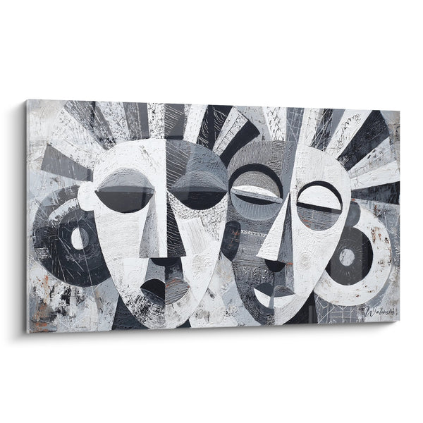 Tableau Masques Africains Abstraits - Harmonie Tribale - Edition Art tribal africain