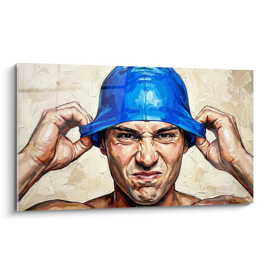Tableau Nageur Portrait - Concentration Aquatique - Edition Natation