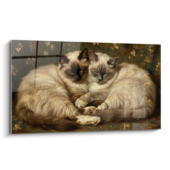 Tableau Chats Birmans Endormis - Tendresse Dorée - Edition chat Birman