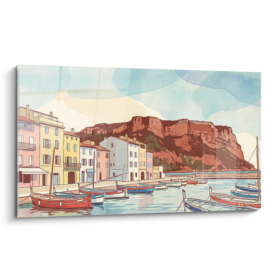 Tableau Port Méditerranéen - Calanque Provençale aux Pointus - Edition Provence