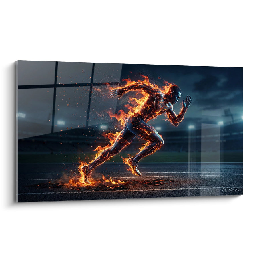 Tableau Coureur en Flammes - Vitesse Ardente - Edition Athlétisme
