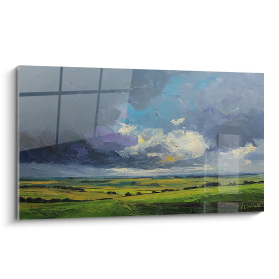 Tableau Paysage Normand - Champs Sous l'Orage - Edition Normandie