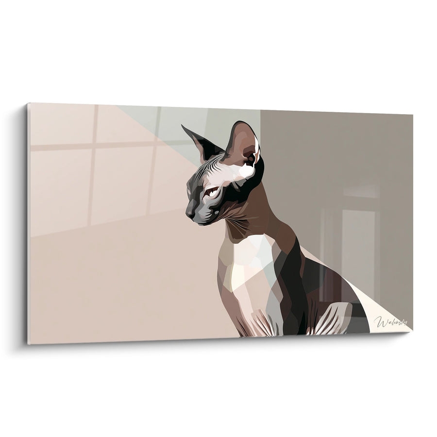 Tableau Chat Sphynx Géométrique - Portrait Moderne - Edition chat Sphynx