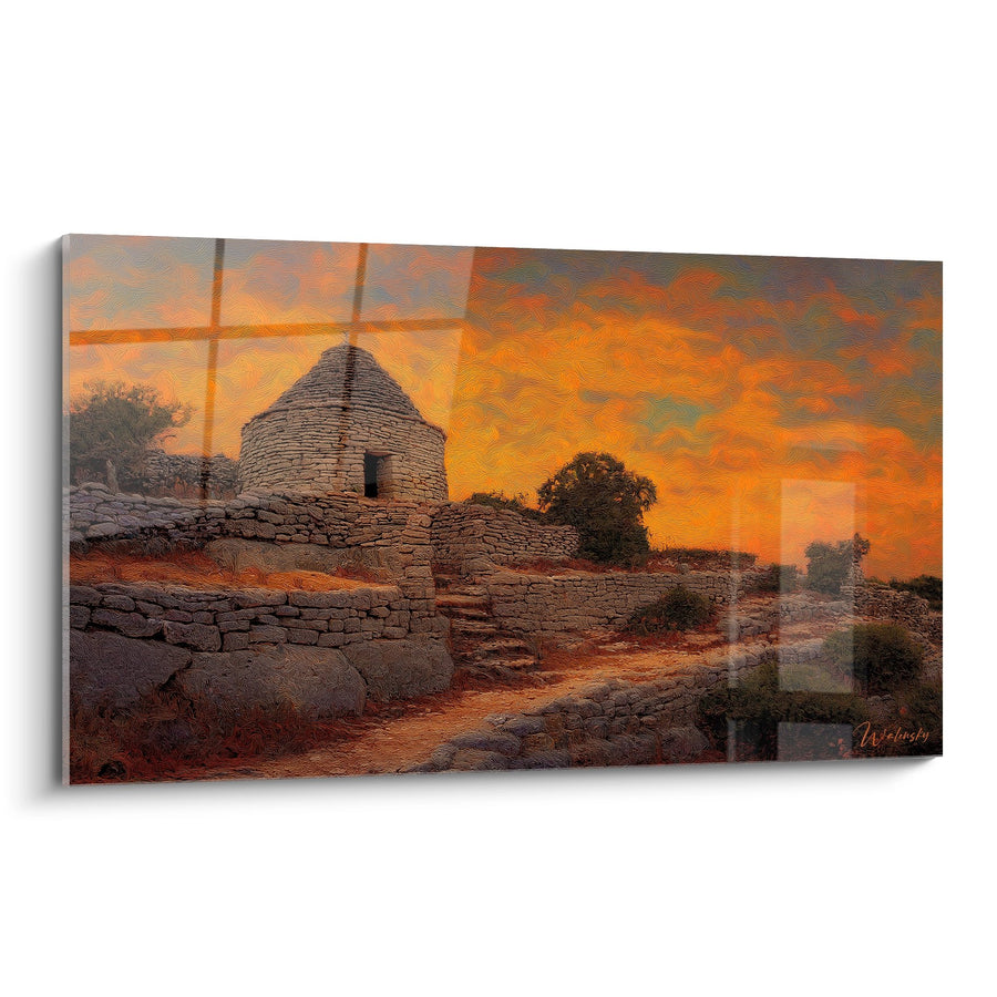 Tableau Borie Provençale - Coucher de Soleil sur Pierre Sèche - Edition Provence