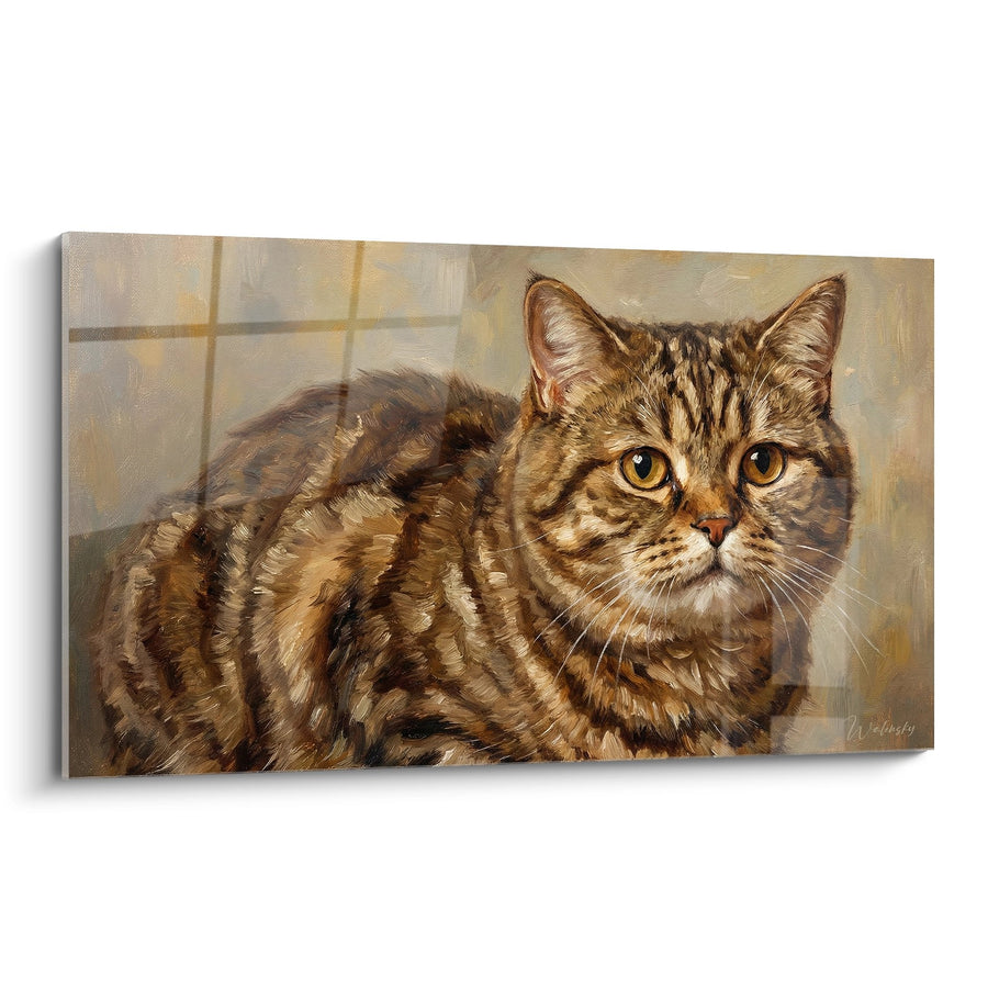 Tableau Chat Tigré Portrait - Regard Doré - Edition chat Manx