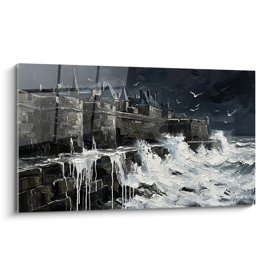 Tableau Château Breton Tempête - Forteresse des Embruns - Edition Bretagne