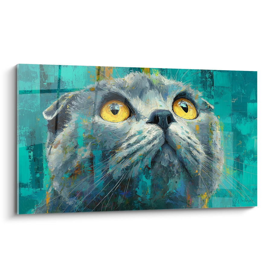 Tableau Chat Scottish Fold Yeux Dorés - Regard Hypnotique - Edition chat Scottish Fold