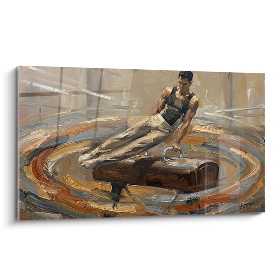 Tableau Gymnaste Anneaux - Puissance et Grâce - Edition Gymnastique