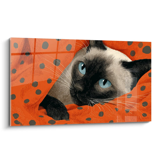 Tableau Chat Siamois aux yeux bleus - Regard Perçant - Edition chat Siamois