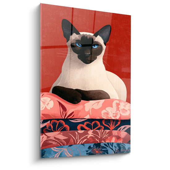 Tableau Chat Siamois Tropical - Elegance Hawaienne - Edition chat Siamois