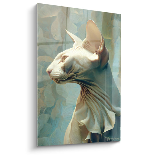Tableau Chat Sphynx Drapé - Élégance Féline - Edition chat Sphynx
