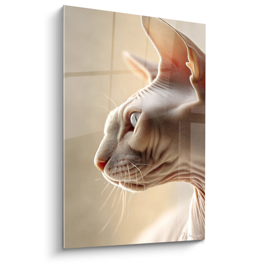 Tableau Chat Sphynx Profil - Lumière Dorée - Edition chat Sphynx