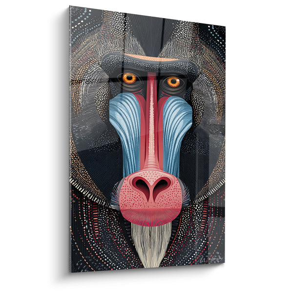 Tableau Mandrill Stylisé - Majesté Africaine - Edition Animaux d'Afrique