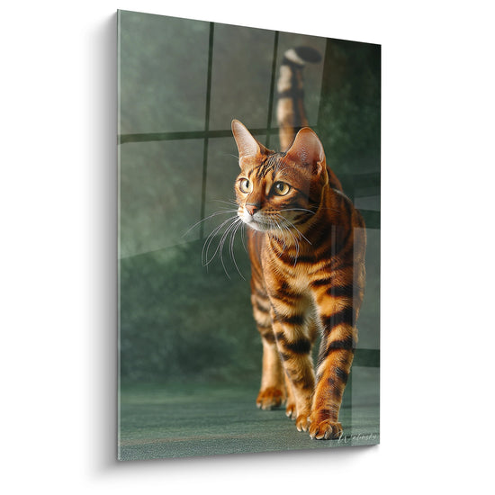 Tableau Chat Toyger en Mouvement - Grâce Féline - Edition chat Toyger