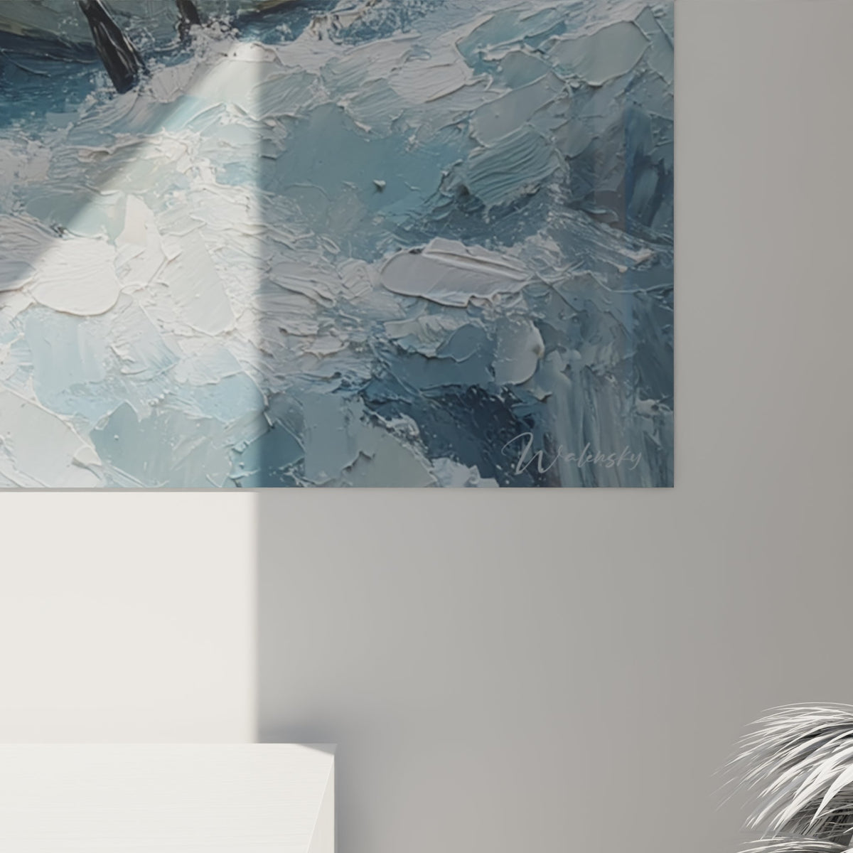 Vue ensemble tableau rafting mural decoration interieur theme aventure sports aquatiques