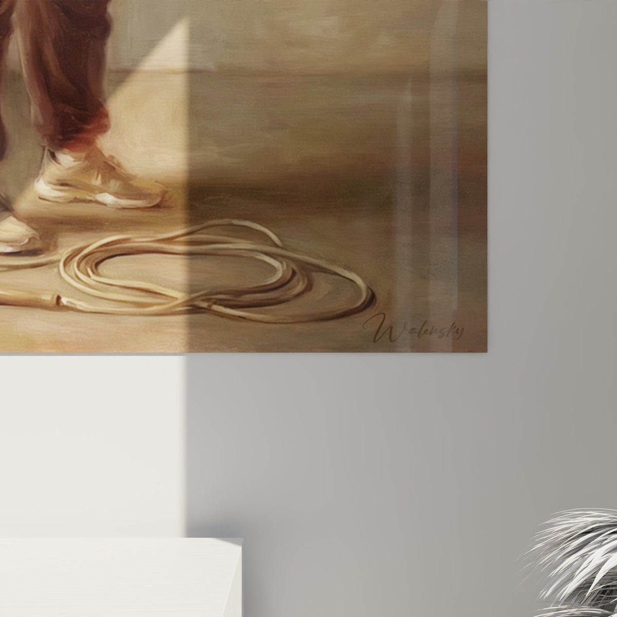 Vue d'ensemble du tableau ballerine en préparation dans intérieur contemporain lumineux
