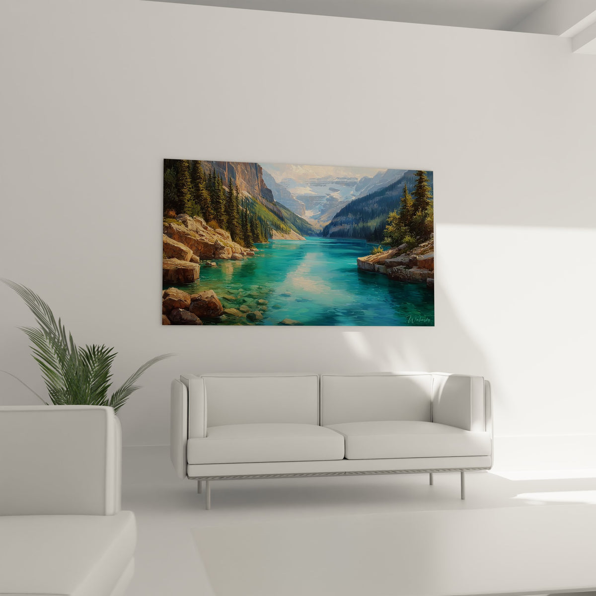 Détail tableau lac cristallin turquoise - gros plan sur reflets montagne et rochers sculptés nature