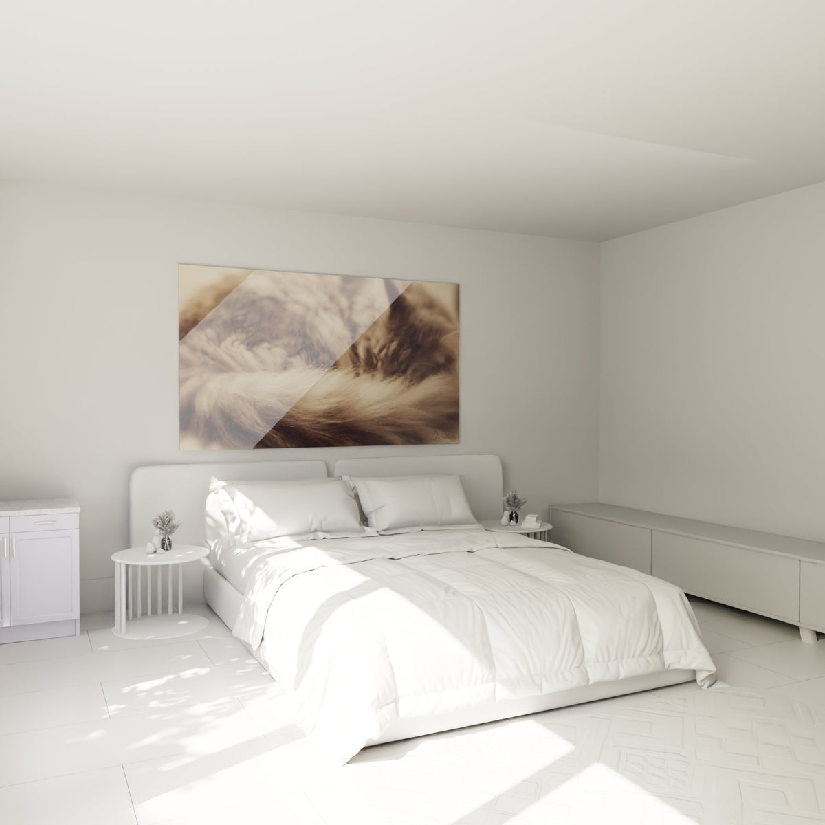 Décoration chambre tableau chat Maine Coon pelage doux ambiance cosy art mural félin