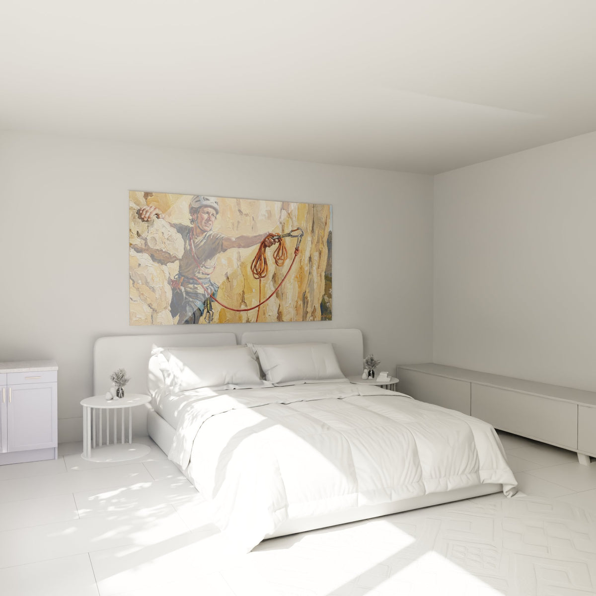 Tableau grimpeur escalade decoration chambre ambiance sportive aventure montagne art mural moderne
