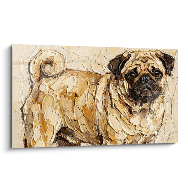 Tableau Portrait de Chien aux Tons Dorés - Regard Expressif - Edition Carlin