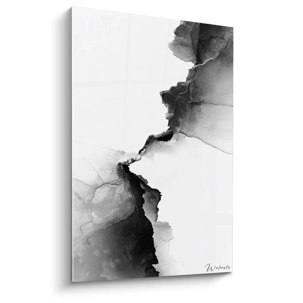 Tableau abstrait noir et blanc - Fusion Organique - Edition Noir et blanc abstrait
