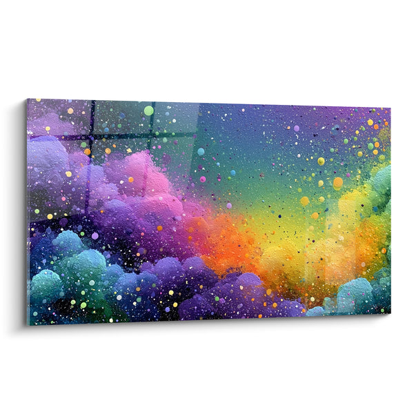 Tableau Nébuleuse violette et dorée en éclats - Poussière d'étoiles - Edition Artistique abstrait