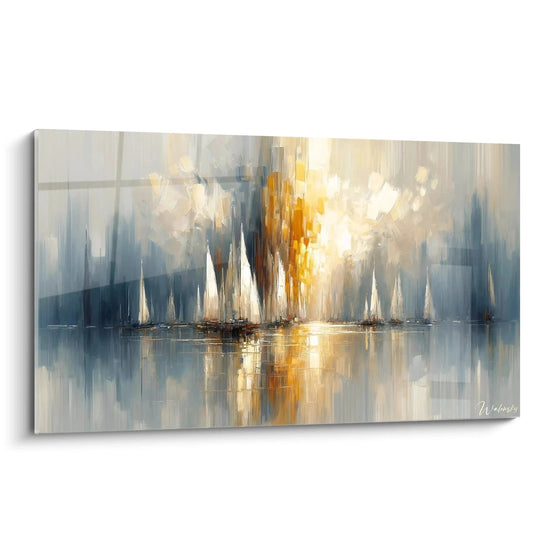 Tableau Aurore sur la Baie - Édition Bateau Abstrait