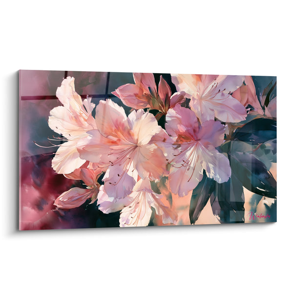 Tableau Azalées roses aux pétales veloutés - Floraison délicate - Edition Azalée
