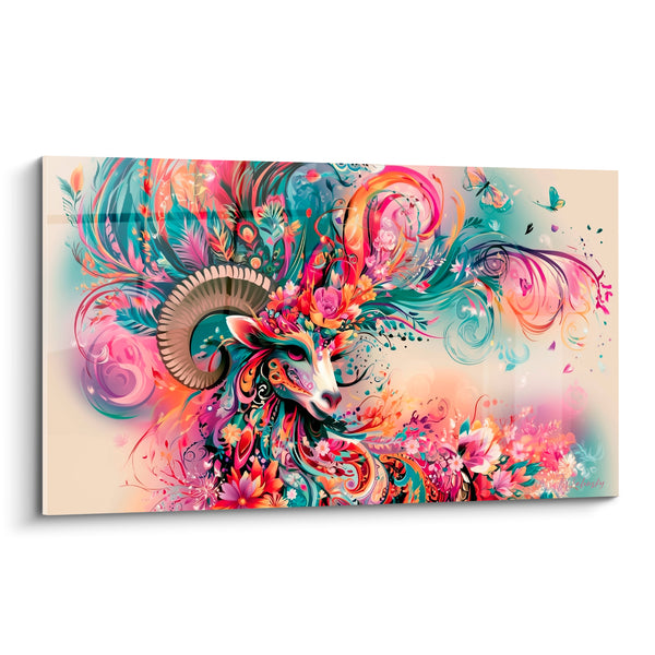 Tableau Bélier corail et sarcelle papillons volants - Envol de papillons - Edition Bélier