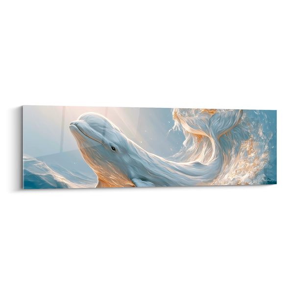 Tableau Beluga blanc et gris rayons de soleil perçants - Percée lumineuse - Edition Beluga