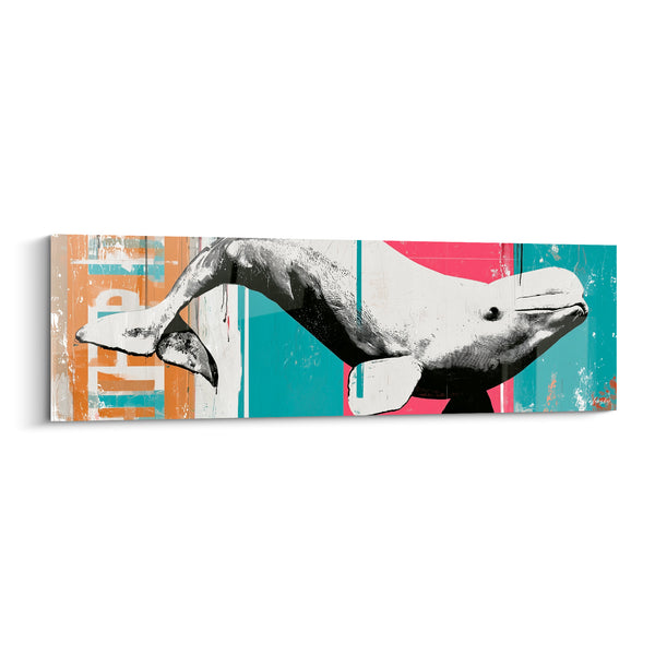 Tableau Beluga fond rose sarcelle affiche déchirée - Bond urbain - Edition Beluga