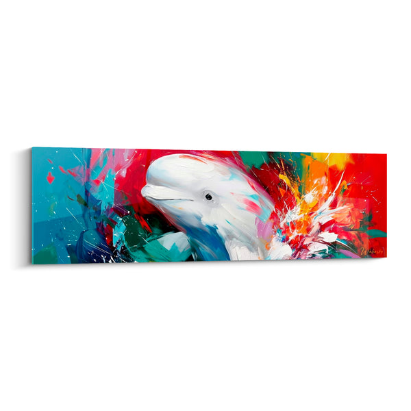 Tableau Beluga rouge et bleu éclaboussures vives - Éclaboussure marine - Edition Beluga