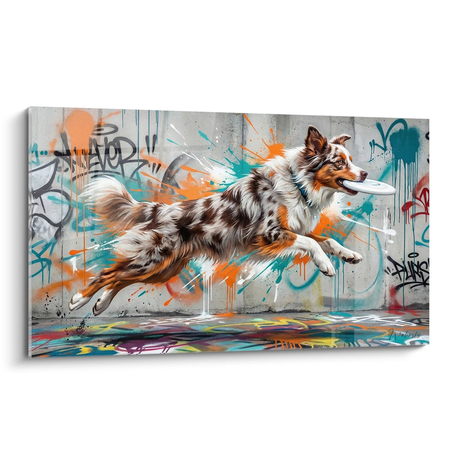 Tableau Berger Australien en Mouvement sur Graffiti Urbain - Évasion Colorée - Edition Berger Americain Miniature