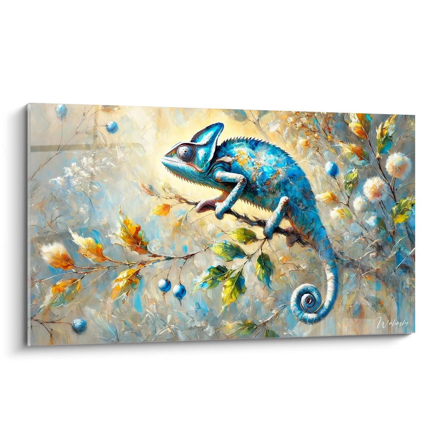 Tableau Bleu Camouflé - Édition Caméléon Animaux