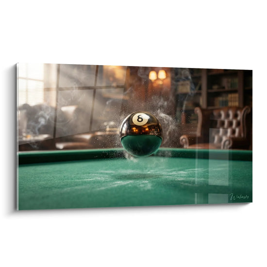 Tableau Boule de Billard 8 en Mouvement - Impact Aquatique - Edition Billards