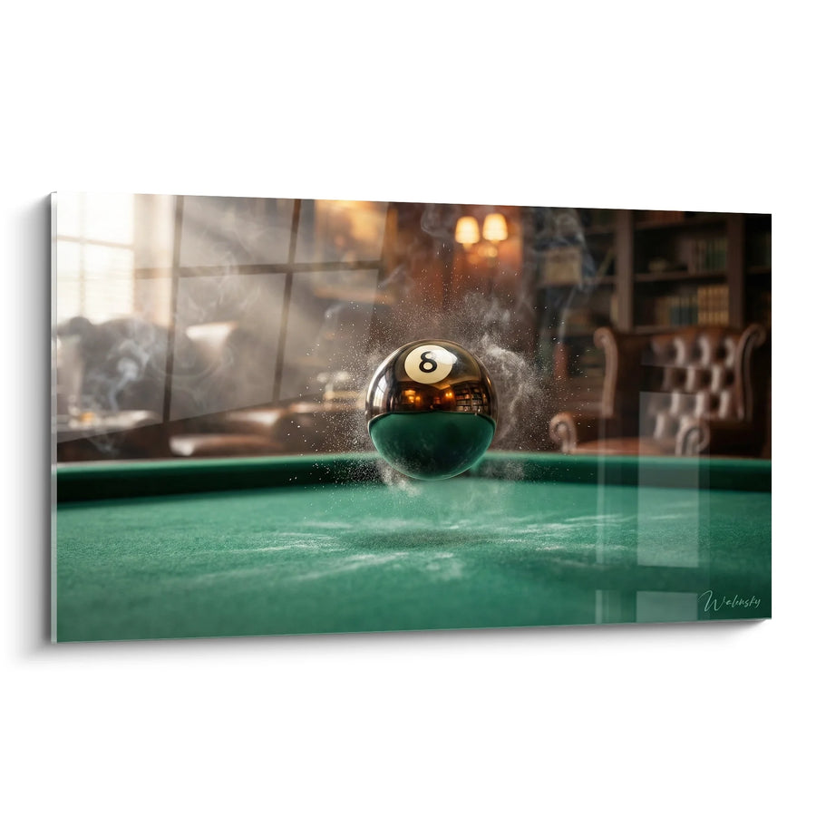 Tableau Boule de Billard 8 en Mouvement - Impact Aquatique - Edition Billards